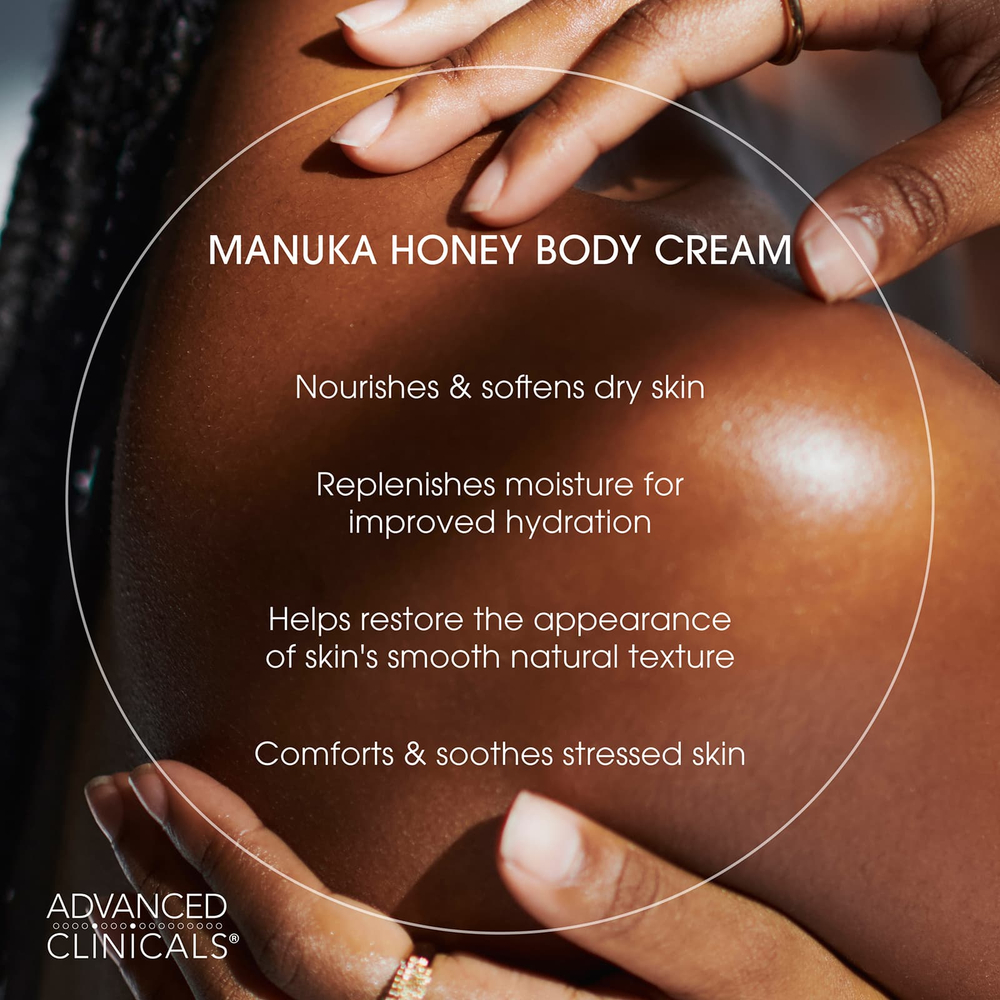 Advanced Clinicals, Manuka Honey, восстанавливающий и увлажняющий крем для тела, 454 г (16 унций)