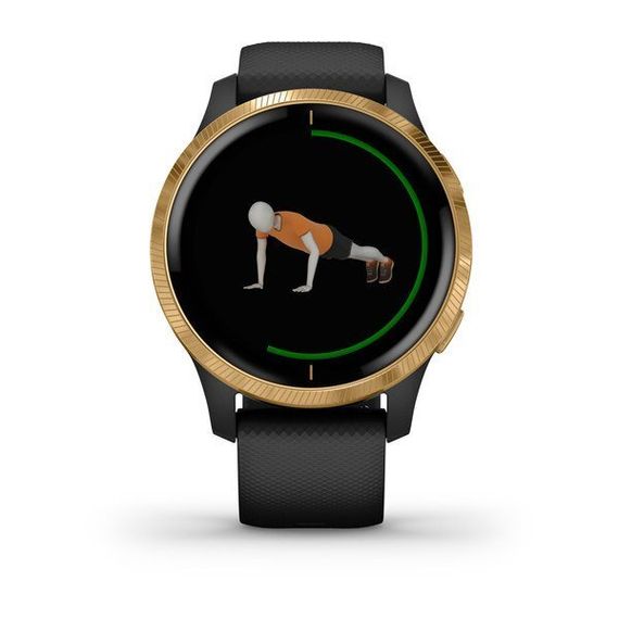 Умные часы Garmin Venu черные с золотистым безелем