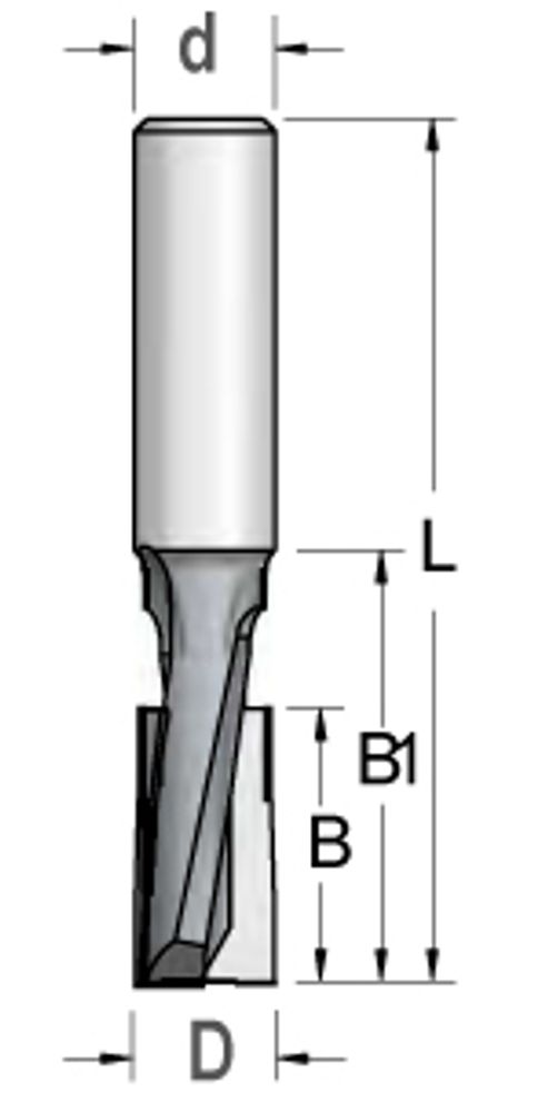 Спиральная напайная чистовая фреза.2 режущие грани D12,7 US27132 Спиральная напайная чистовая фреза.2 режущие грани D12,7 US27132