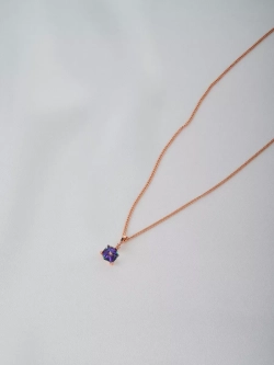 Кулон-кубик Миражи с фиолетовым кристаллом Swarovski