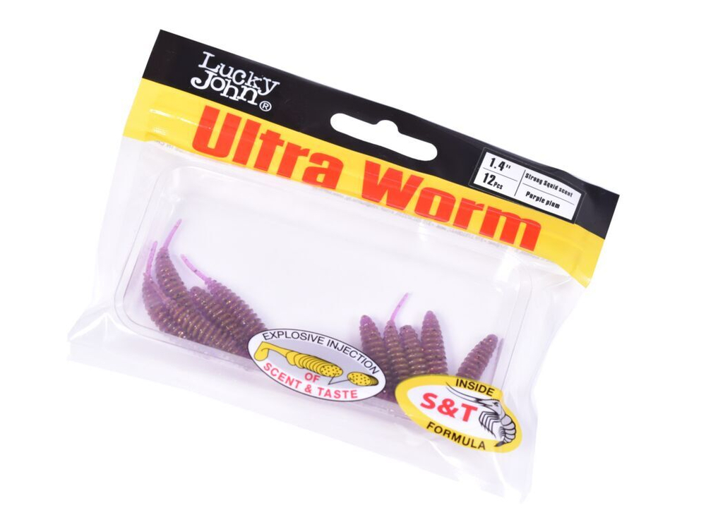 Слаги съедобные LJ Pro Series TRICK ULTRAWORM 1,4in (3,5 см), цв. S13, 12 шт.