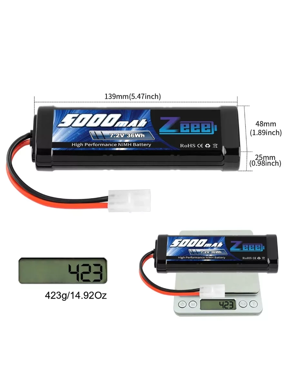 Аккумулятор для радиоуправляемой машинки Ni-Mh 7.2V 5000mAh