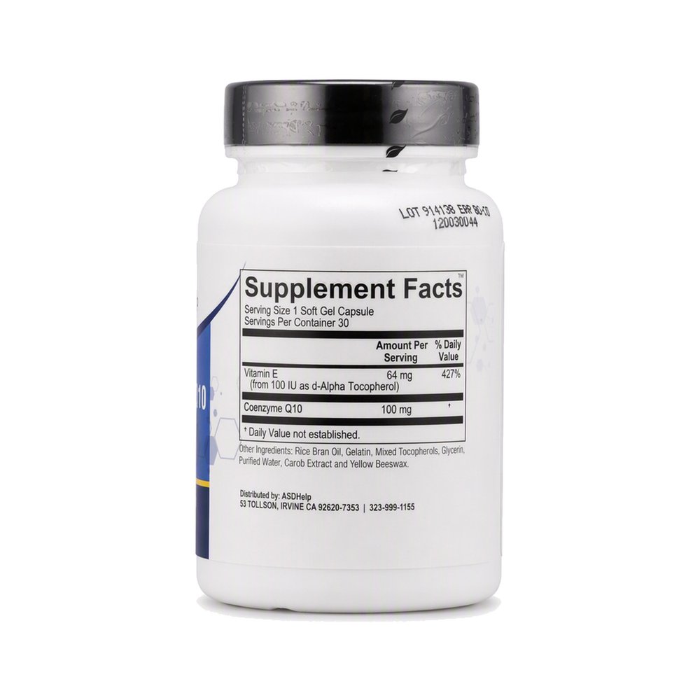 Coenzyme Q10 + E 100 30 soft gels Ubiquinone CoQ 10