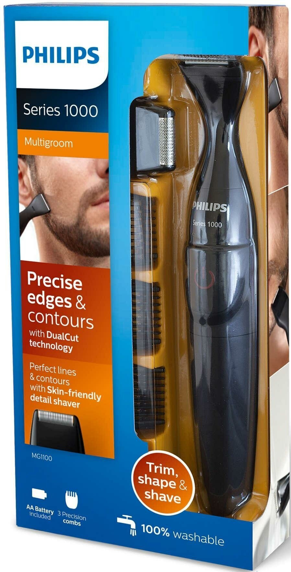 Точный Стайлер (Триммер) для бороды Philips MG 1100/16, Черный