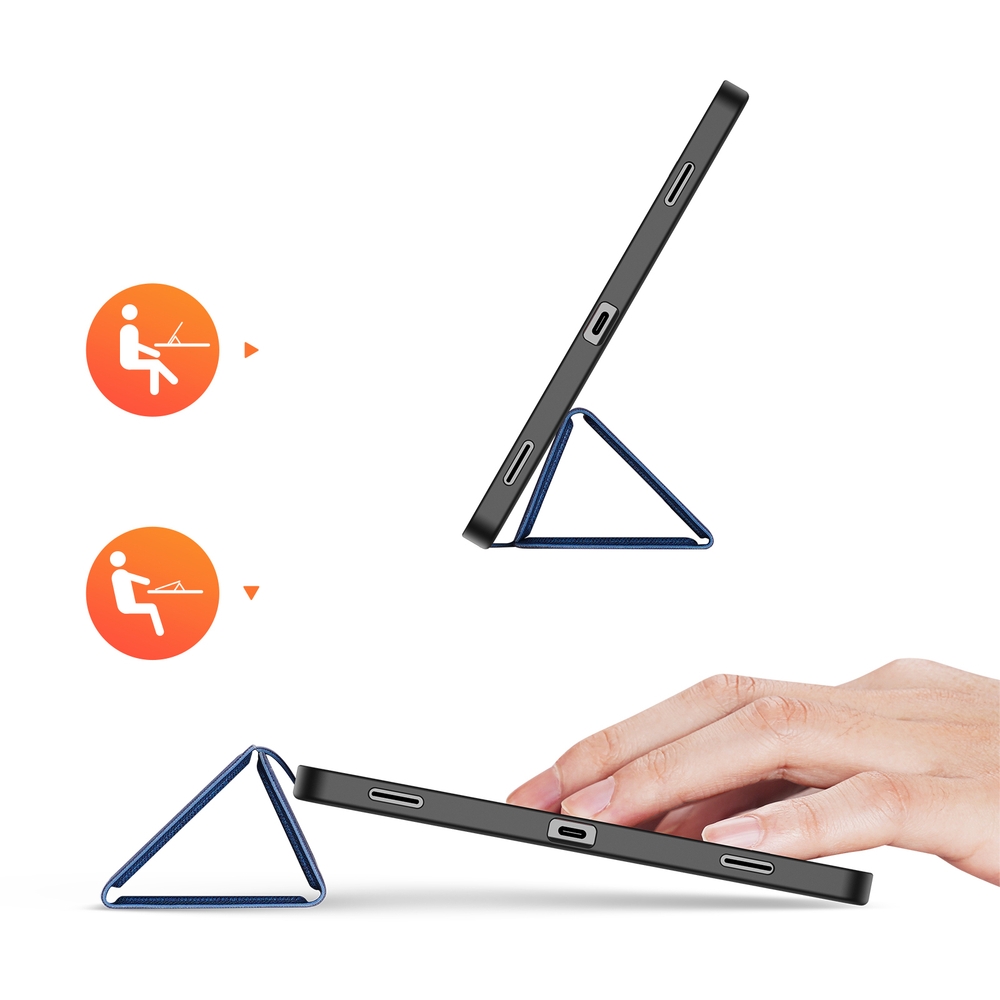 Чехол книжка синего цвета для планшета Samsung Galaxy Tab S11, серия Domo Series (с держателем для S Pen и функцией автоматического перехода в спящий режим) от Dux Ducis