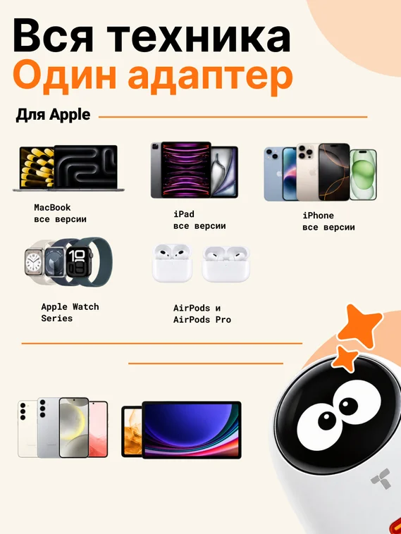 Сетевое зарядное устройство TORRAS FlashEye-Dot 60W с цветным анимированным экраном, USB-C, GaN, PD 3.2 AVS, белый (Smart White)