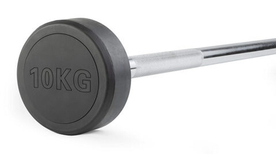 Штанга неразборная обрезиненная 10 кг. Прямой гриф. VictoryFit VF-DX4100