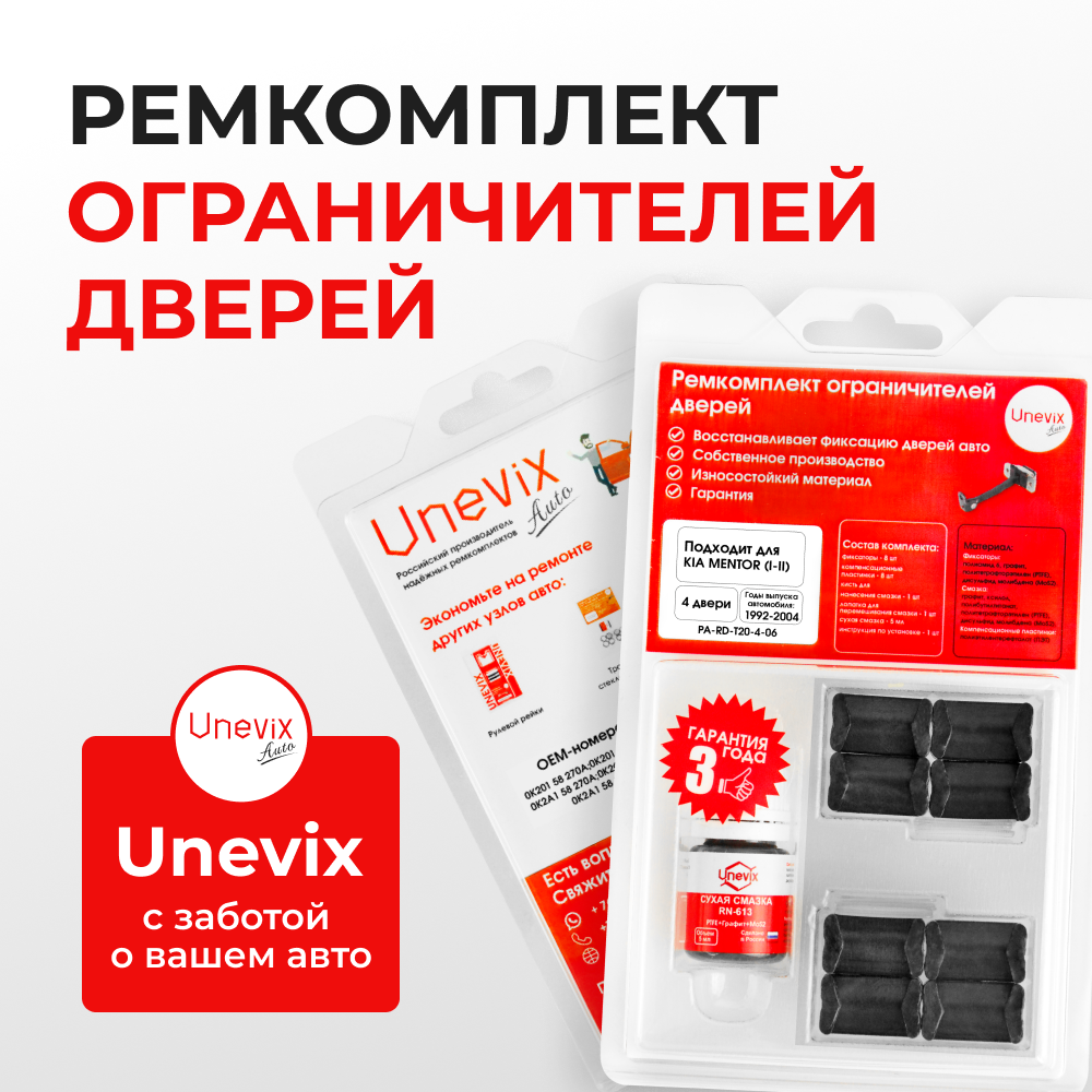Ремкомплект ограничителей дверей KIA MENTOR (I-II) FA (4 двери, тип 20) 1992-2004