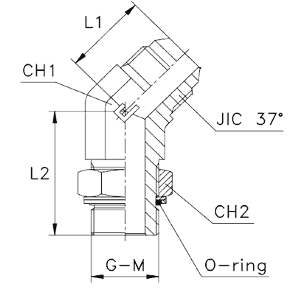Штуцер FRG45 JIC 1.1/16" BSP3/4"