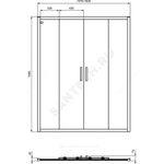Дверь душевая CONNECT 2 Sliding door 1600х1950 мм Ideal Standard K968801
