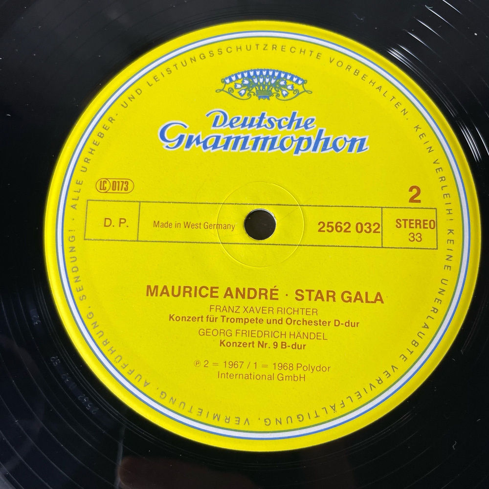 Винтажная виниловая пластинка LP Maurice Andre Star Gala (Германия 1977) Deutsche Grammophon