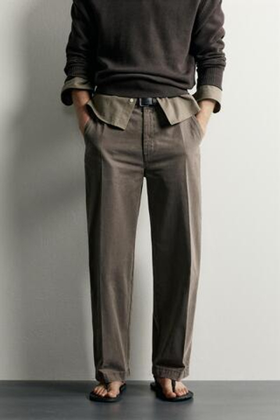 БРЮКИ ЧИНОС RELAXED FIT С ЭФФЕКТОМ ПОТЕРТОСТИ — ZARA · 4365/461