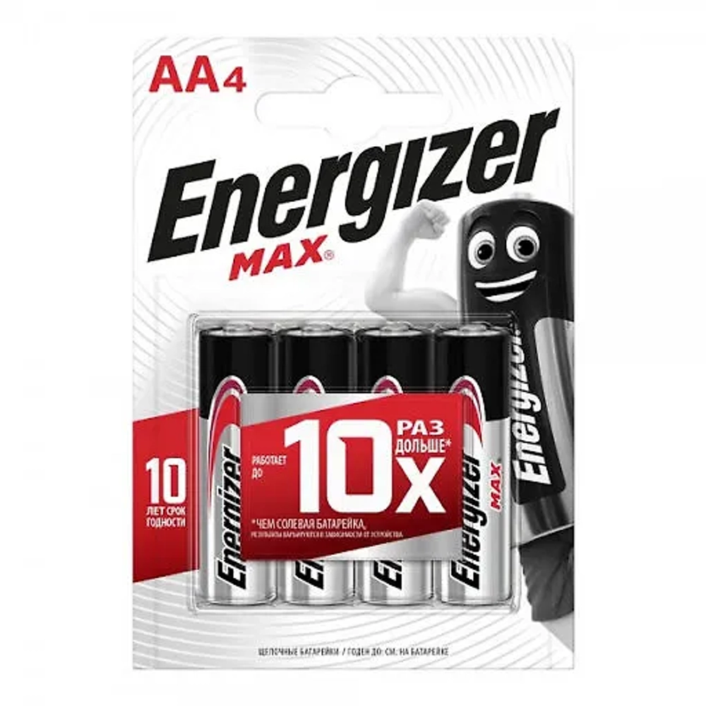Батарейка ENERGIZER Max AA E 91 BP4 в уп.4 шт