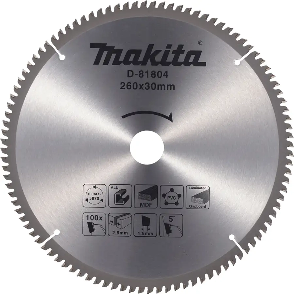 Пильный диск универсальный 260x30x2,6/1,8х100T Makita D-81804
