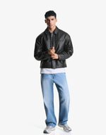 Мужская куртка boxy fit из искусственной кожи, арт. 6781/677 - BERSHKA