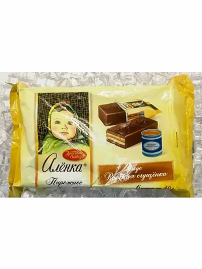 Бисквитное пирожное Аленка с вареной сгущенкой 240г