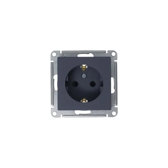 Розетка с заземлением и защитными шторками Systeme Electric AtlasDesign Грифель ATN000745