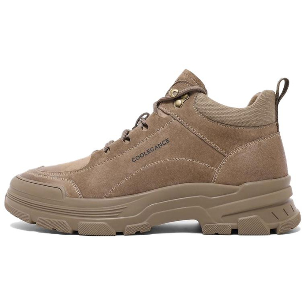 BELLE Split Pig Leather Short Outdoor Boots 5.5cm Men"s