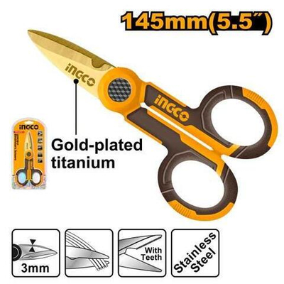 Ножницы для электрика 145 мм SUPER INGCO HES02855