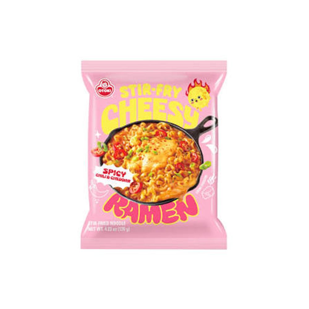 Лапша быстрого приготовления "Чизи Рамен" со вкусом чили и сыра чеддер ( CHEESY RAMEN SPICY CHILLY&CHEDDAR) 120г./32шт.