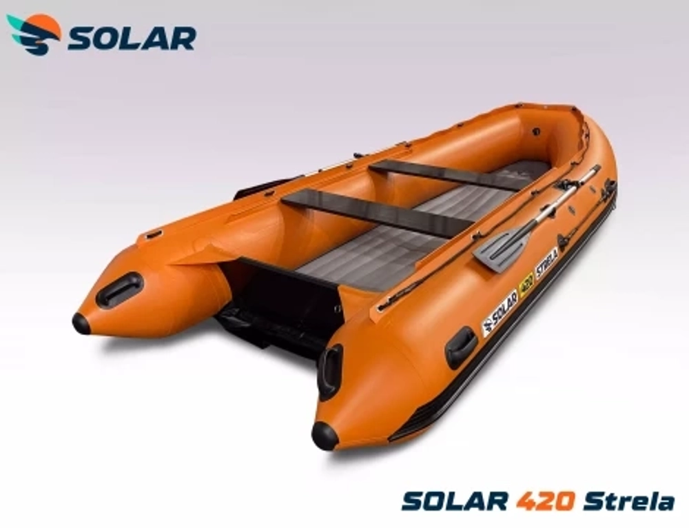 Лодка надувная моторная solar-420 strela jet tunnel