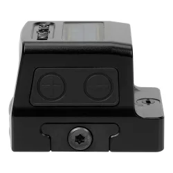 Коллиматор Holosun ELITE HE509T GR X2 пистолетный закрытый зелёная марка, боковой вид с кнопками