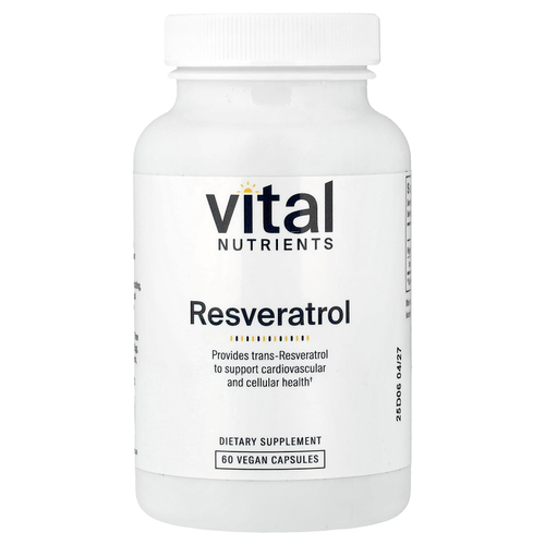 Vital Nutrients, ресвератрол, 60 веганских капсул