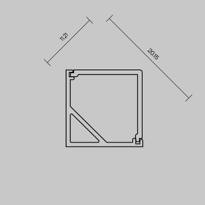 Рассеиватель для профиля 16x16 (Угол, Чёрный, 2 м), ALM-1616S-B-DF-2M 642028 . TM Maytoni