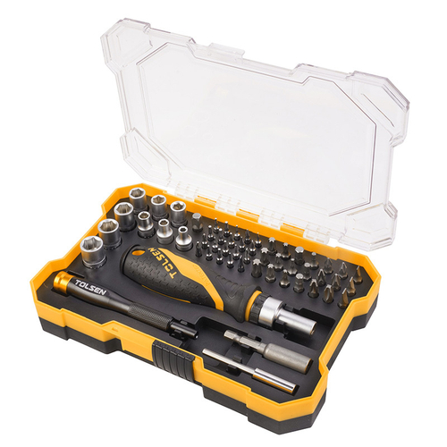 TOLSEN (TT20187) Набор вставок (бит) 1/4", PH, PZ, Hex, Torx, Slotted, 56 предметов
