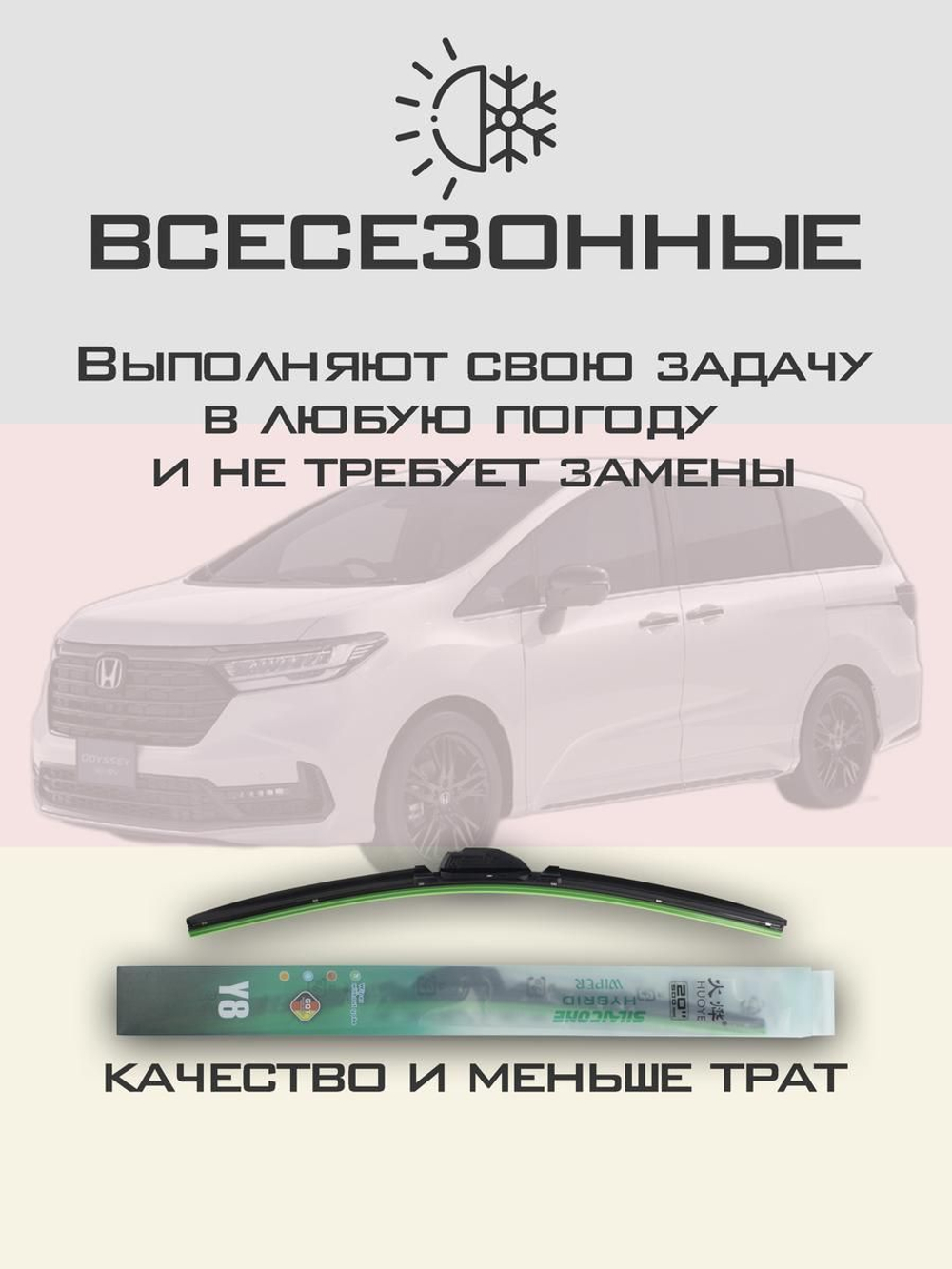 Щетки стеклоочистителя HUOYE Y8 700/350 мм на Mitsubishi ASX | Push button