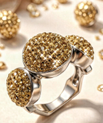 Ювелирное кольцо из серебра 925 пробы с кристаллами Swarovski