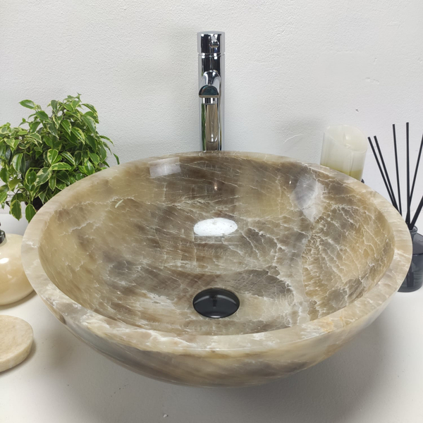 Раковина из оникса Bowl Grey BO-60965 45x45x17 из натурального камня