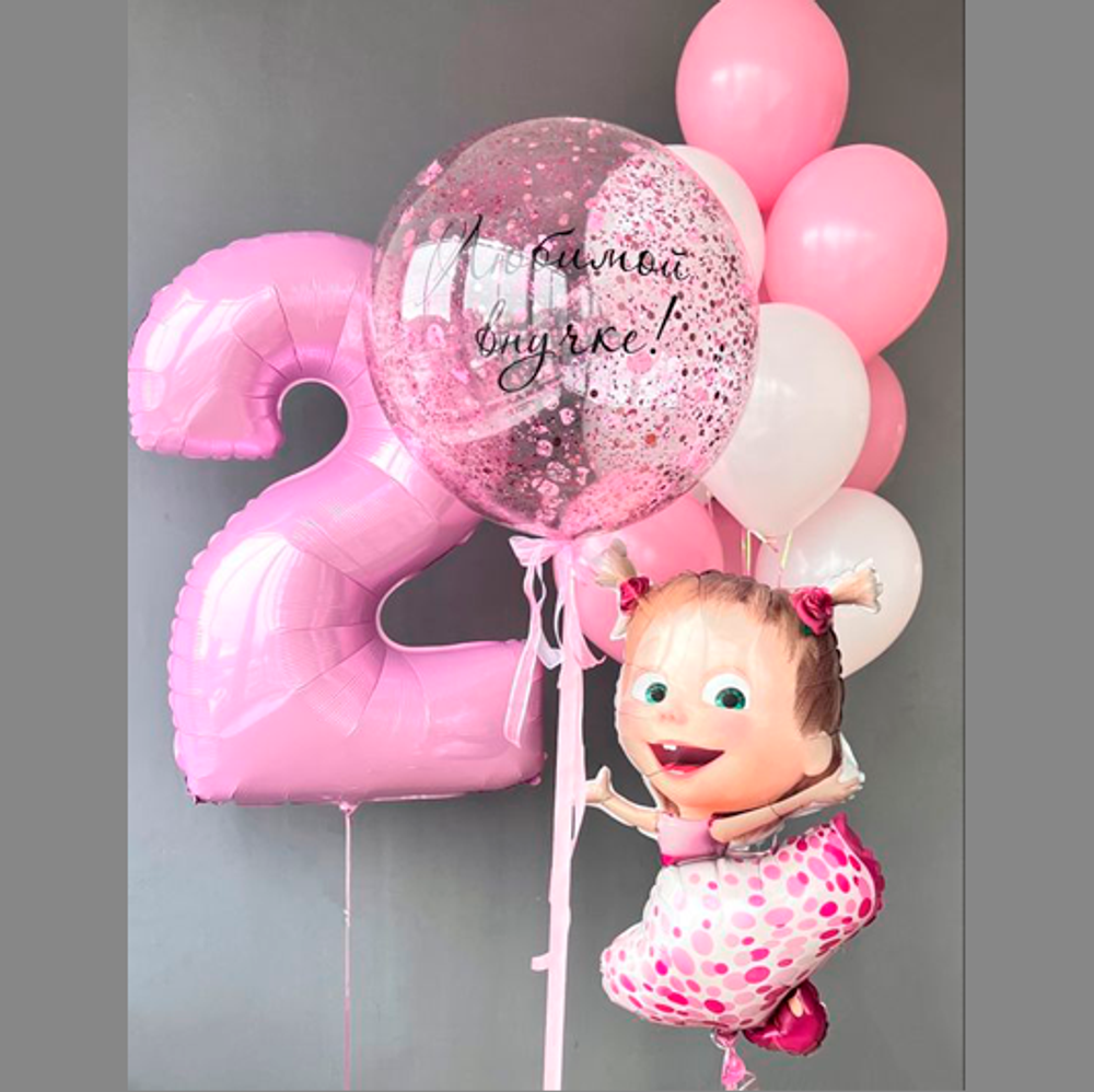 Композиция из шаров Маша и Медведь №6 Композиция из шаров Маша и Медведь №6