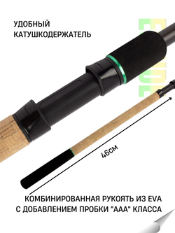 Удилище фидерное "EGRIDE FEEDER" FISH CRYSTAL , тест до 100 г, 3,60 м, 3+3 tips