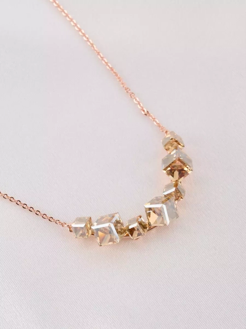 Колье дуга Мираж с кристаллами Swarovski цвета шампань