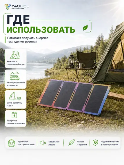 Туристическая солнечная панель 30 Ватт
