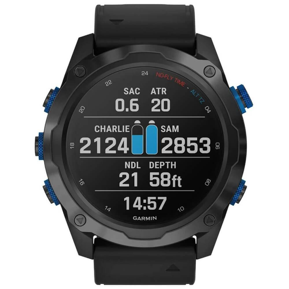 Умные часы Garmin Descent MK2I титановые с DLC-покрытием и черным ремешком 010-02132-11