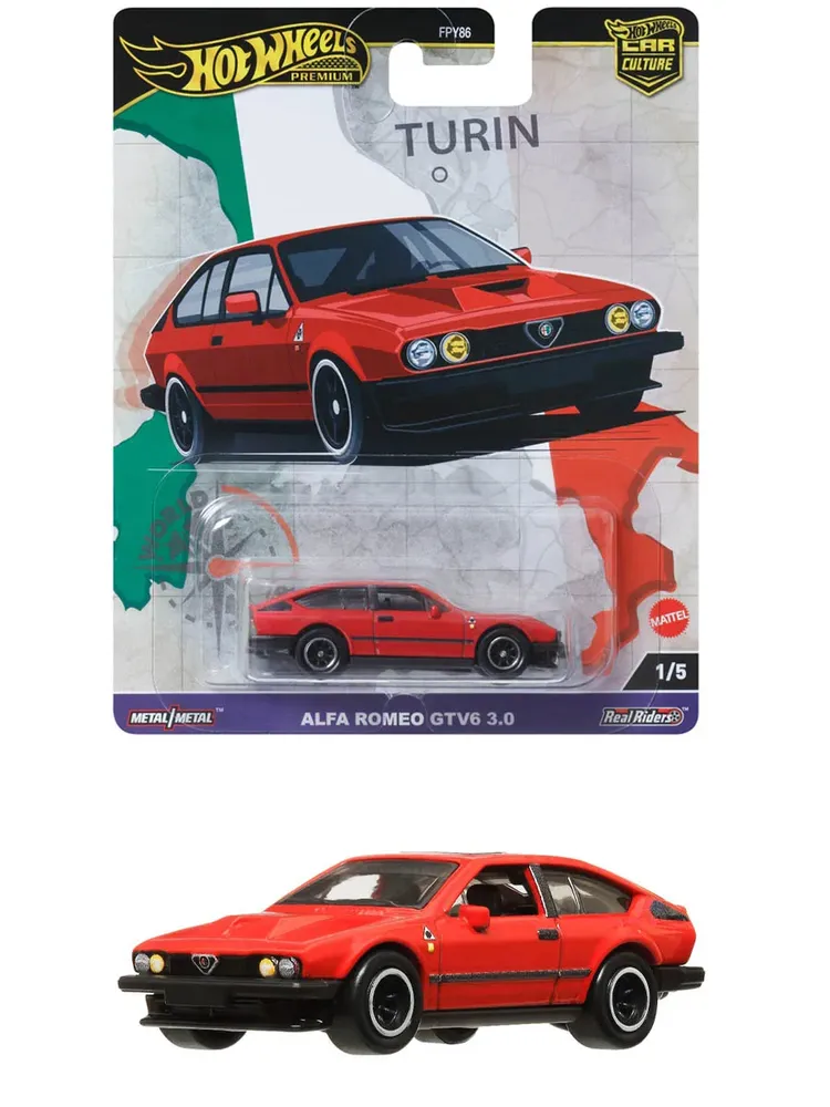 Машинка Хот Вилс Премиум Alfa Romeo GTV6 3.0 FPY86 HRV80 Машинка Хот Вилс Премиум Alfa Romeo GTV6 3.0 FPY86 HRV80