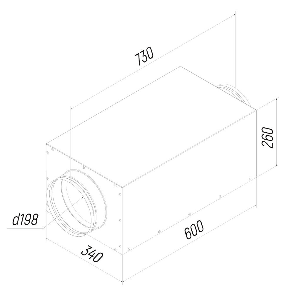 Provent KSE 200/600 ECO шумоглушитель прямоугольный