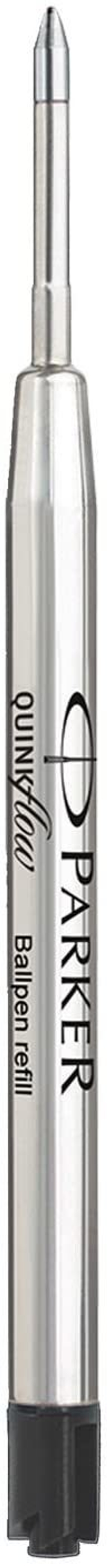 Parker Стержень для шариковой ручки Quink Flow (3шт),  M, черный (в блистере)