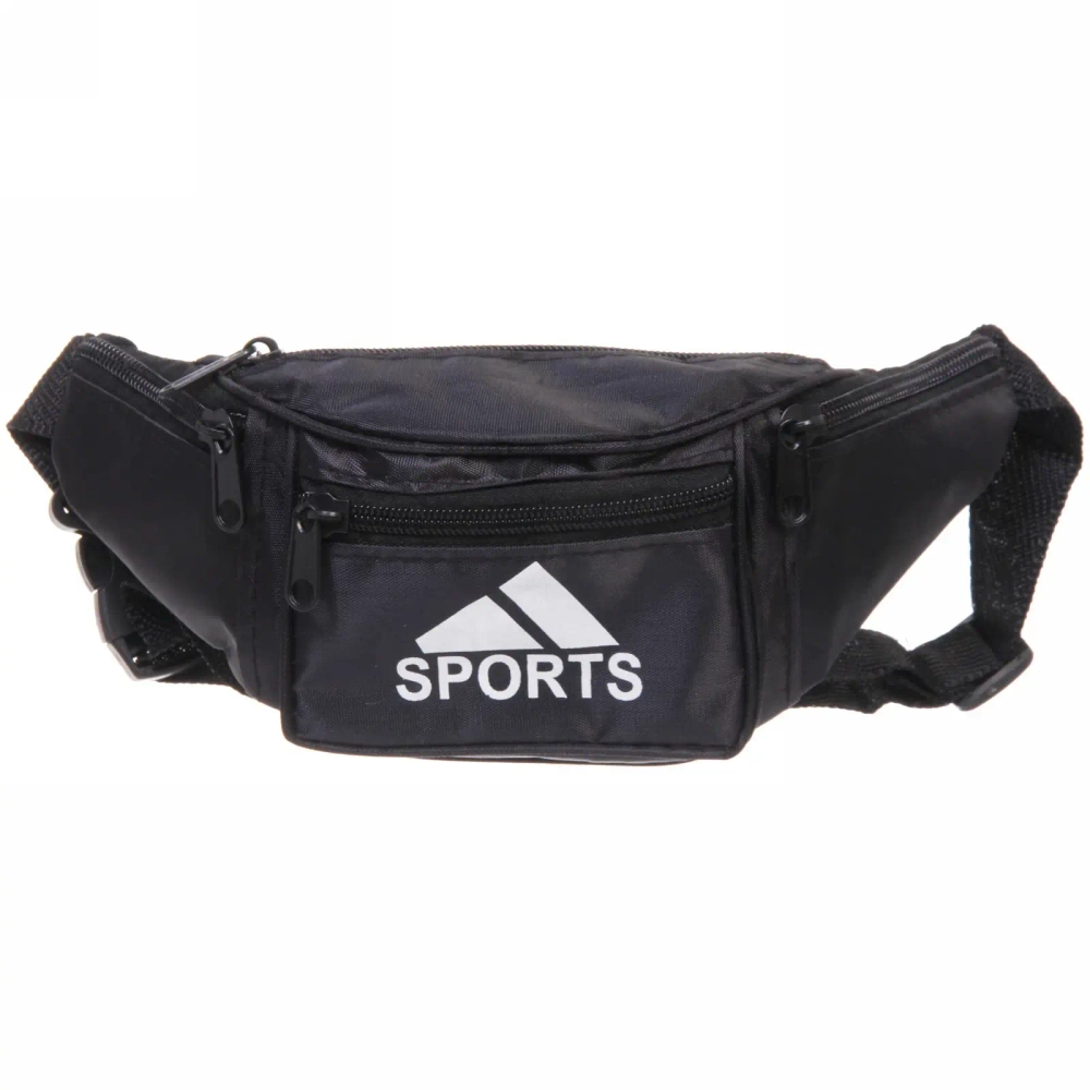 Сумка на пояс «Ultramarine - Sports Style», цвет черный, 4 кармана, 29*13*7см