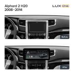 Магнитола для Toyota Alphard 2 H20, Vellfire 2008-2015 (более 10 динамиков, рамка LUX) - Teyes LUX ONE ROUND монитор 12.3", Android 10, Быстрая, CarPlay, 4G SIM-слот