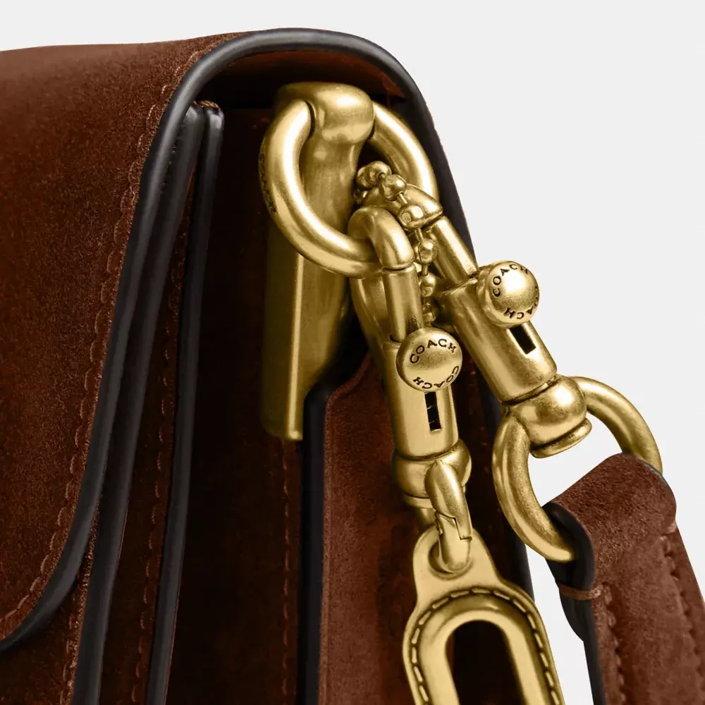 COACH СУМКА ЧЕРЕЗ ПЛЕЧО TABBY CHAIN, КОРИЧНЕВЫЙ