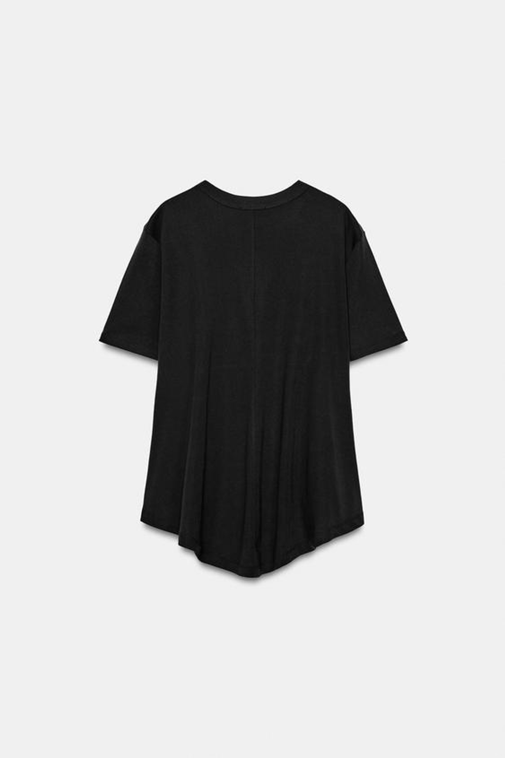 ZARA ФУТБОЛКА INTERLOCK С КАРМАНОМ, ТЕМНЫЙ АНТРАЦИТ
