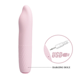 Нежно-розовый вибратор-ротатор 16см Pretty Love Classic Silicone Rechargeable Rotating Vibrator Burke BI-014584X-1