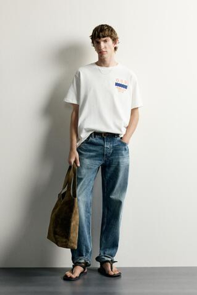 ФУТБОЛКА СВОБОДНОГО КРОЯ С КОМБИНИРОВАННОЙ ВЫШИВКОЙ — ZARA · 0962/356