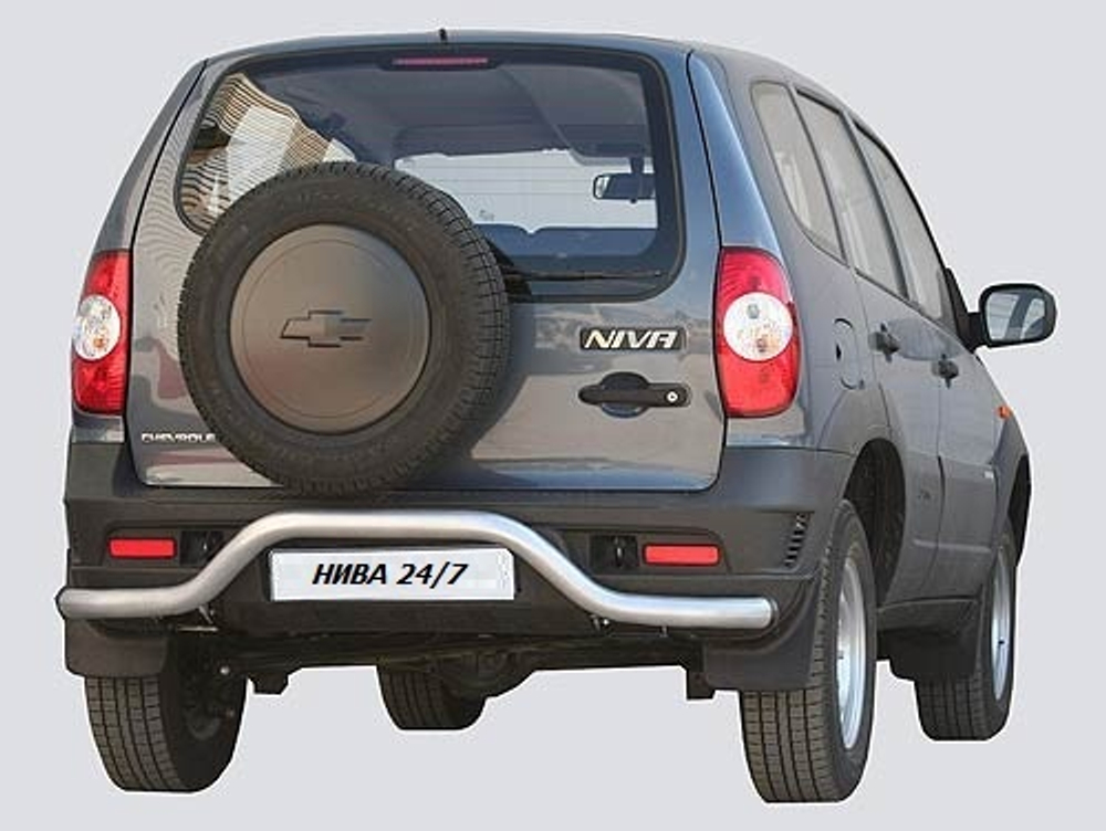 Защита заднего бампера Chevrolet Niva (03.2009 -) без проступи 'Волна'