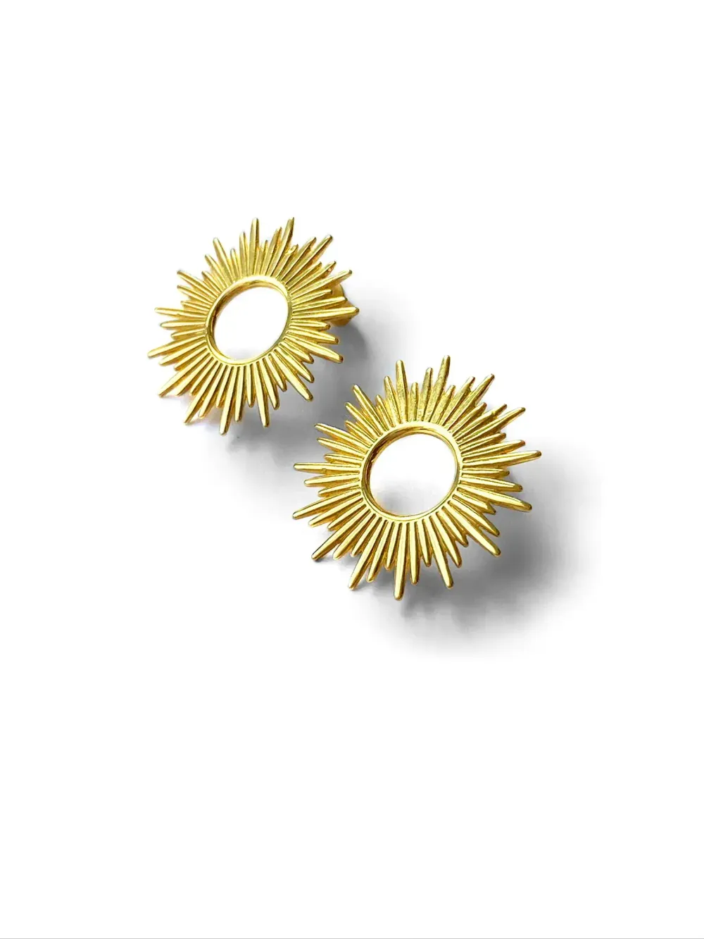 Серьги Солнце, позолота / Helios gold