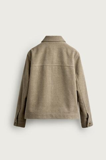 ZARA КУРТКА КЛАССИЧЕСКОГО КРОЯ ИЗ ШЕРСТЯНОЙ ТКАНИ, СВЕТЛО-ЗЕЛЕНЫЙ
