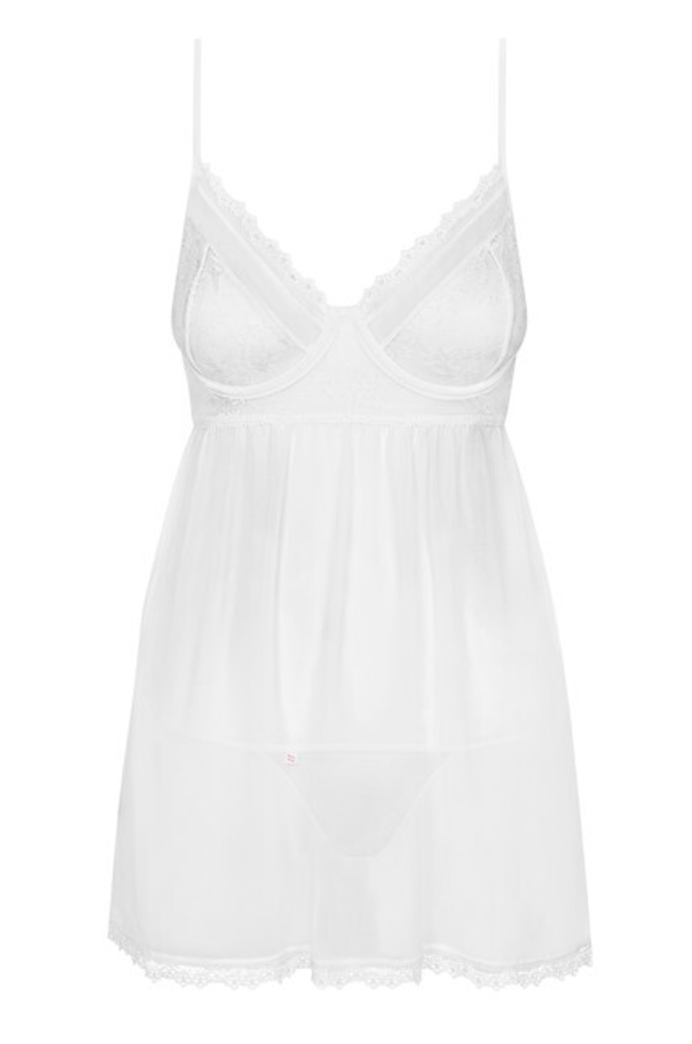 Белая прозрачная сорочка на косточках Favoritta Babydoll SM (42-44) (Цвет: белый)